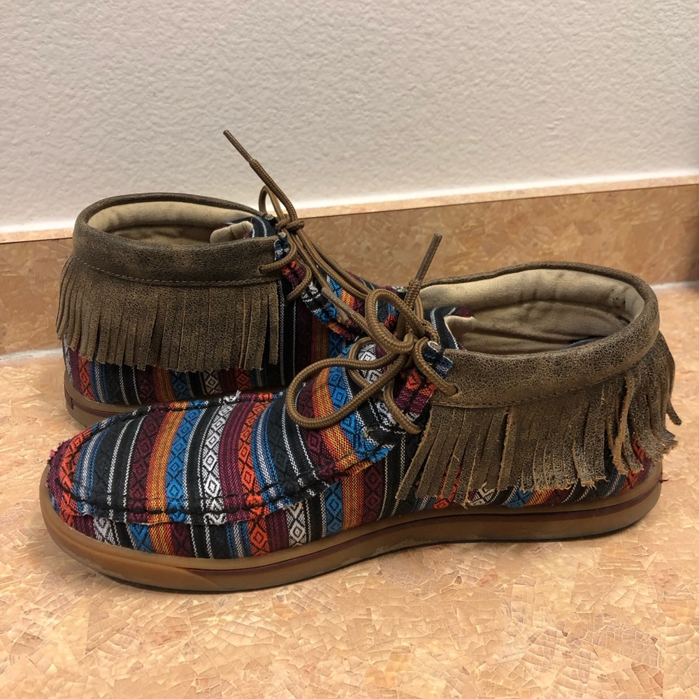 Twisted X Women's Serape Fringe Driving Moccasins